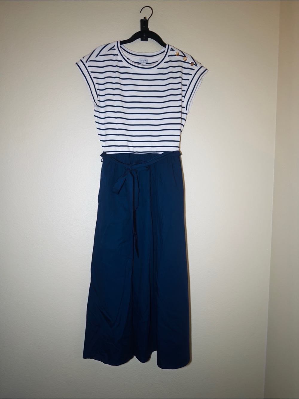 J. Crew Nautical White and Navy Striped dress